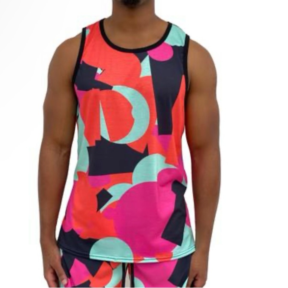 Cool Creative Men's Multicolor Graphic Tank Top